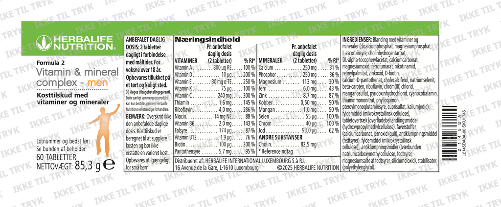 Formula 2 - Vitamins &amp; Minerals - Men
