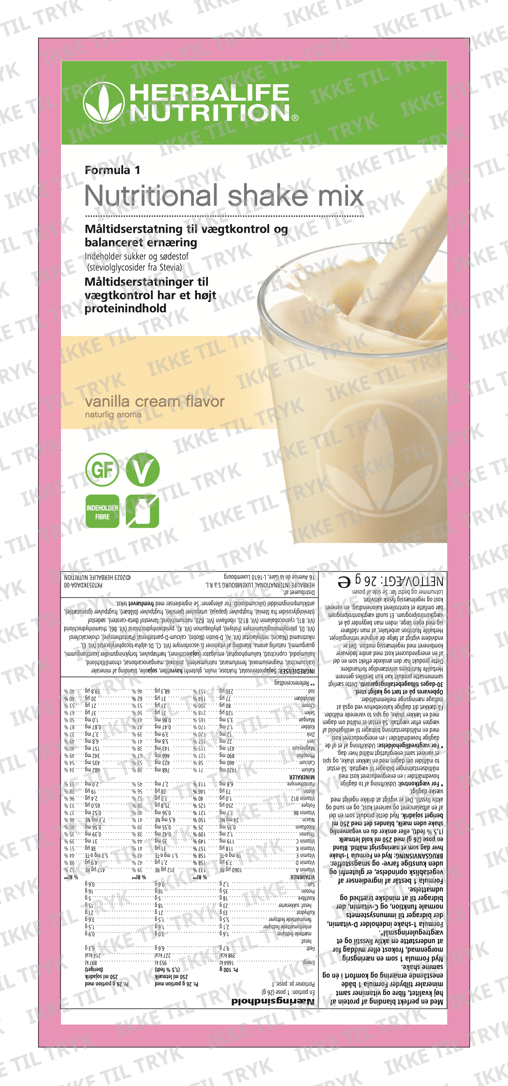 Formula 1 - Vanilla, bags (7pcs)